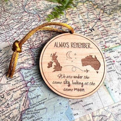 'Under The Same Sky' Personalised Bauble