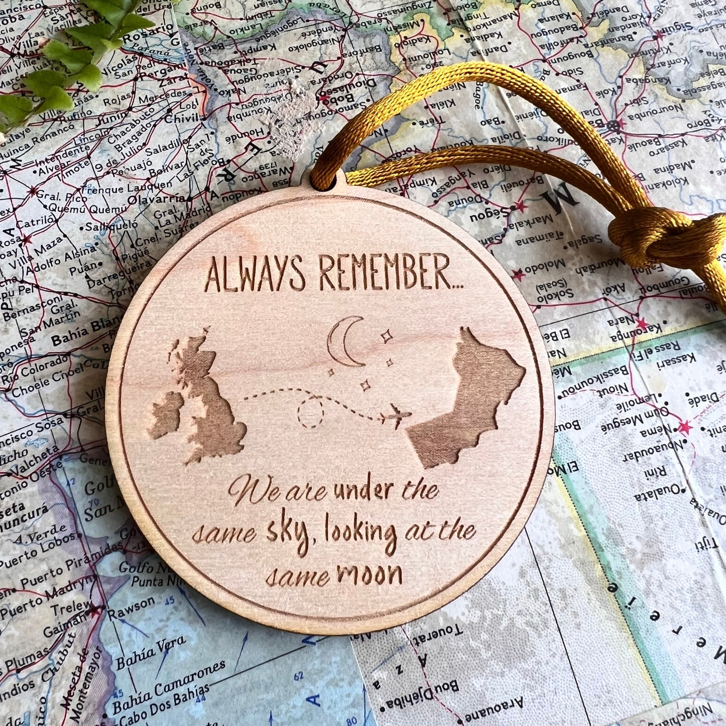 'Under The Same Sky' Personalised Bauble