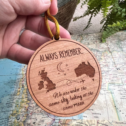 'Under The Same Sky' Personalised Bauble