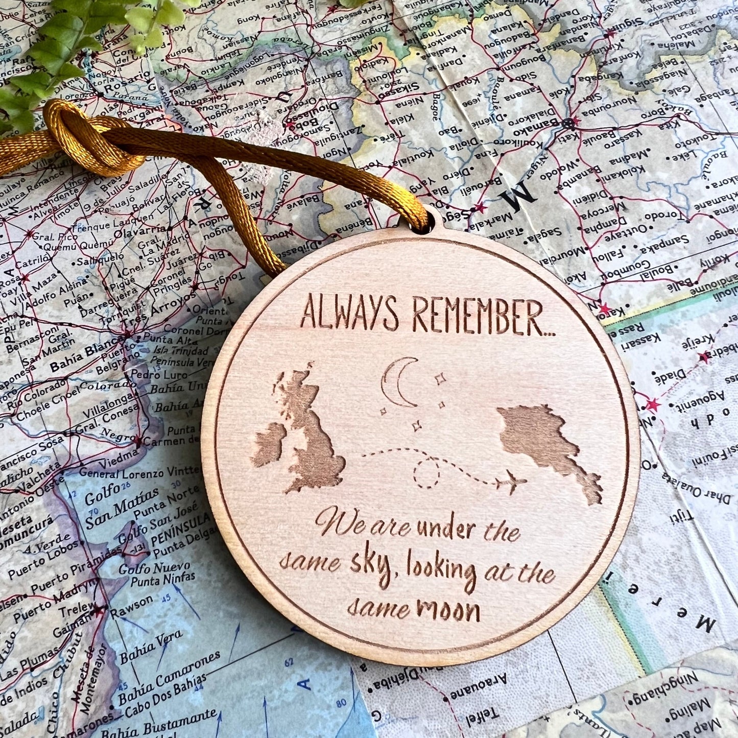 'Under The Same Sky' Personalised Bauble